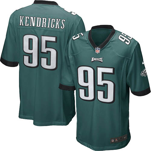 Men's Game Mychal Kendricks Nike Jersey Midnight Green Home - #95 NFL Philadelphia Eagles